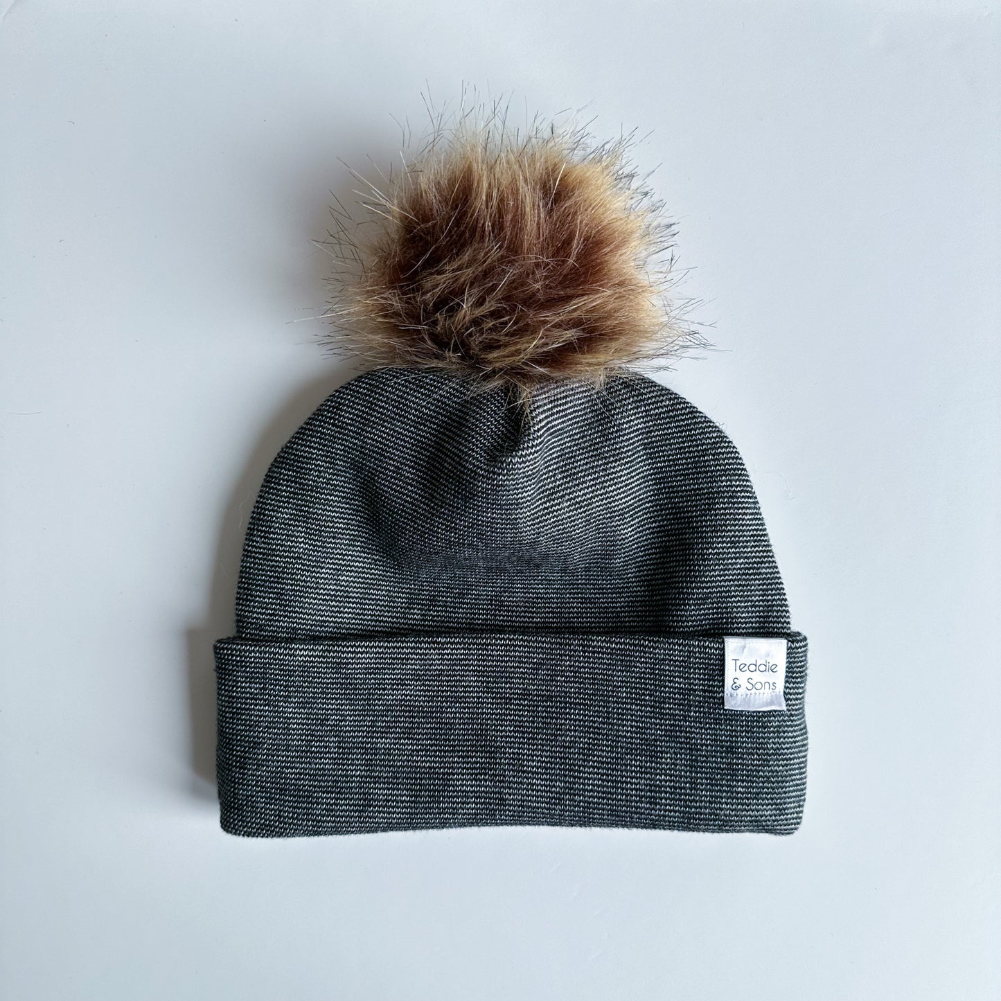 Charcoal Classic Knit Pom Beanie