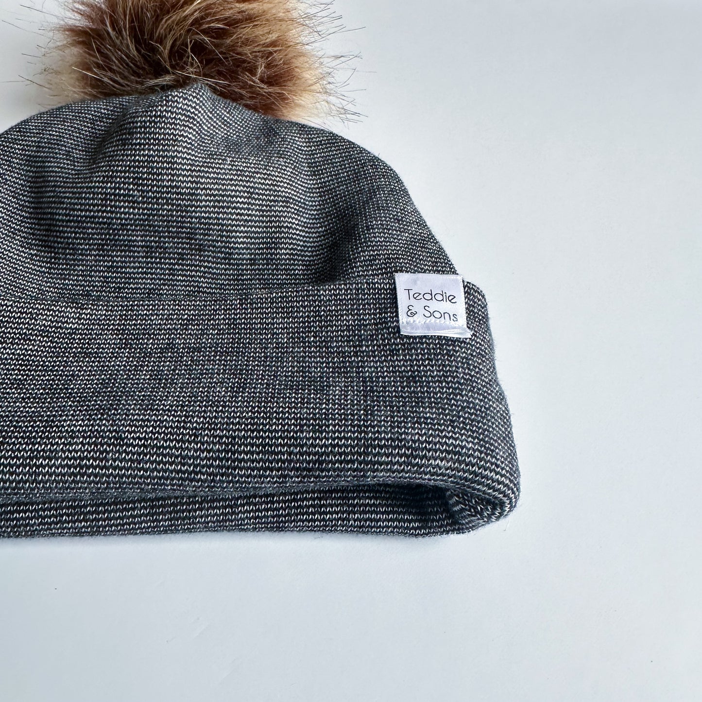 Charcoal Classic Knit Pom Beanie