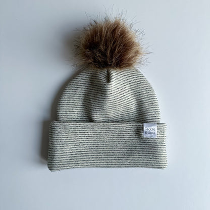 Salt & Pepper Classic Knit Pom Beanie