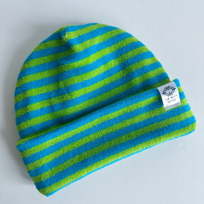 Turquoise & Green Stripe Bath Beanie