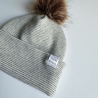 Salt & Pepper Classic Knit Pom Beanie