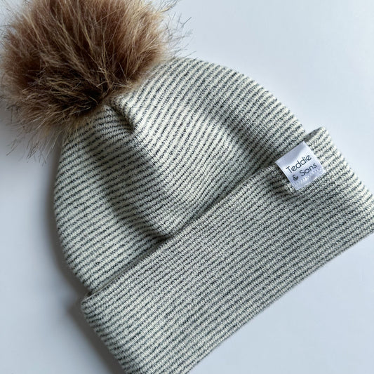 Salt & Pepper Classic Knit Pom Beanie