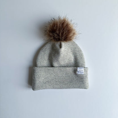 Salt & Pepper Classic Knit Pom Beanie