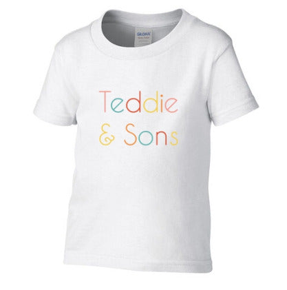 Toddler Teddie & Sons White T-Shirt