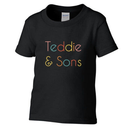 Toddler Teddie & Sons Black T-Shirt